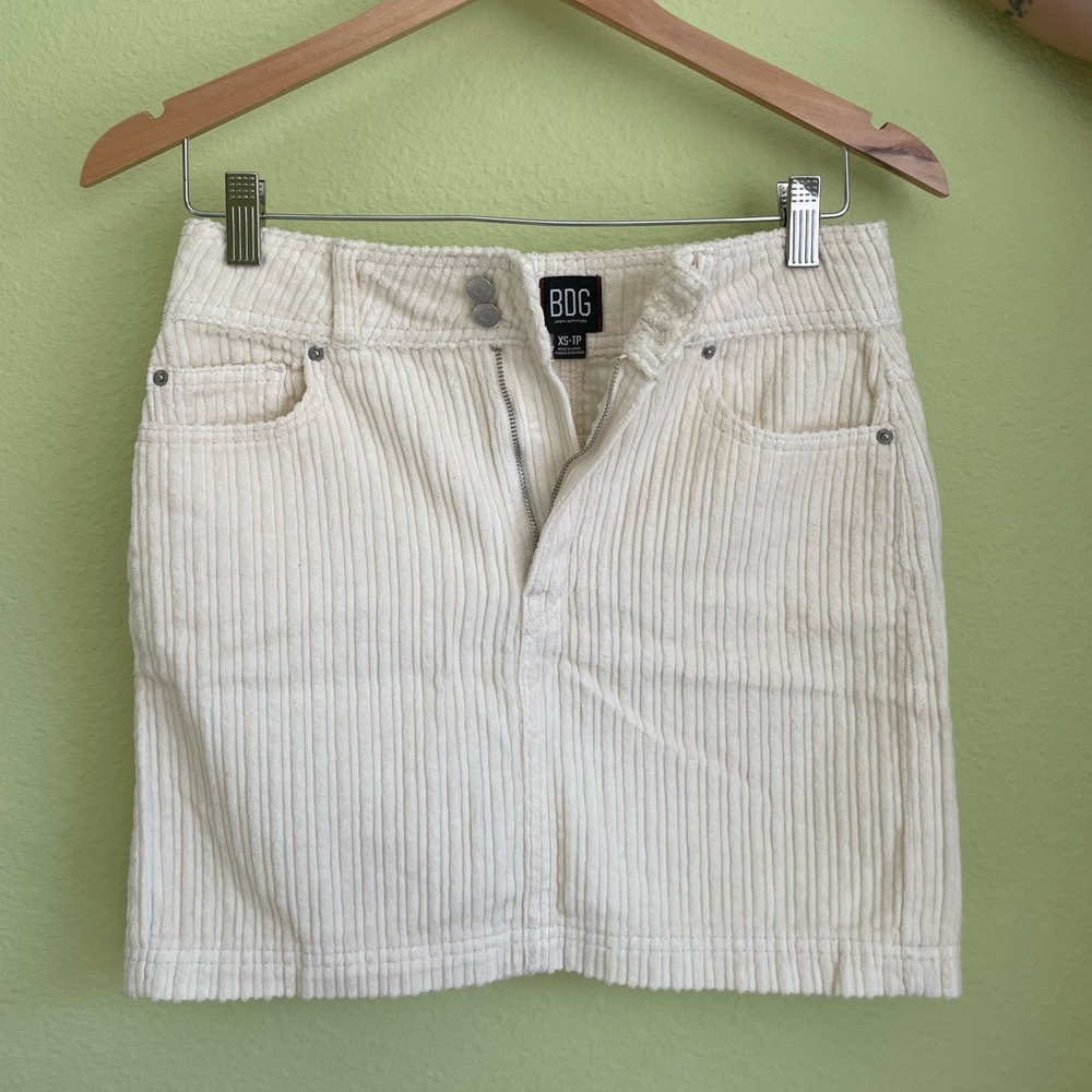 BDG Off-White Corduroy Skirt